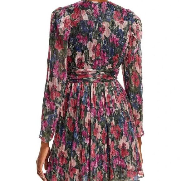 Aqua Black Long Sleeve Metallic Floral Dress Size XL NWT - Picture 5 of 5